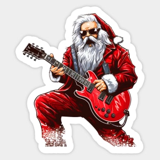 Guitar Santa Sticker